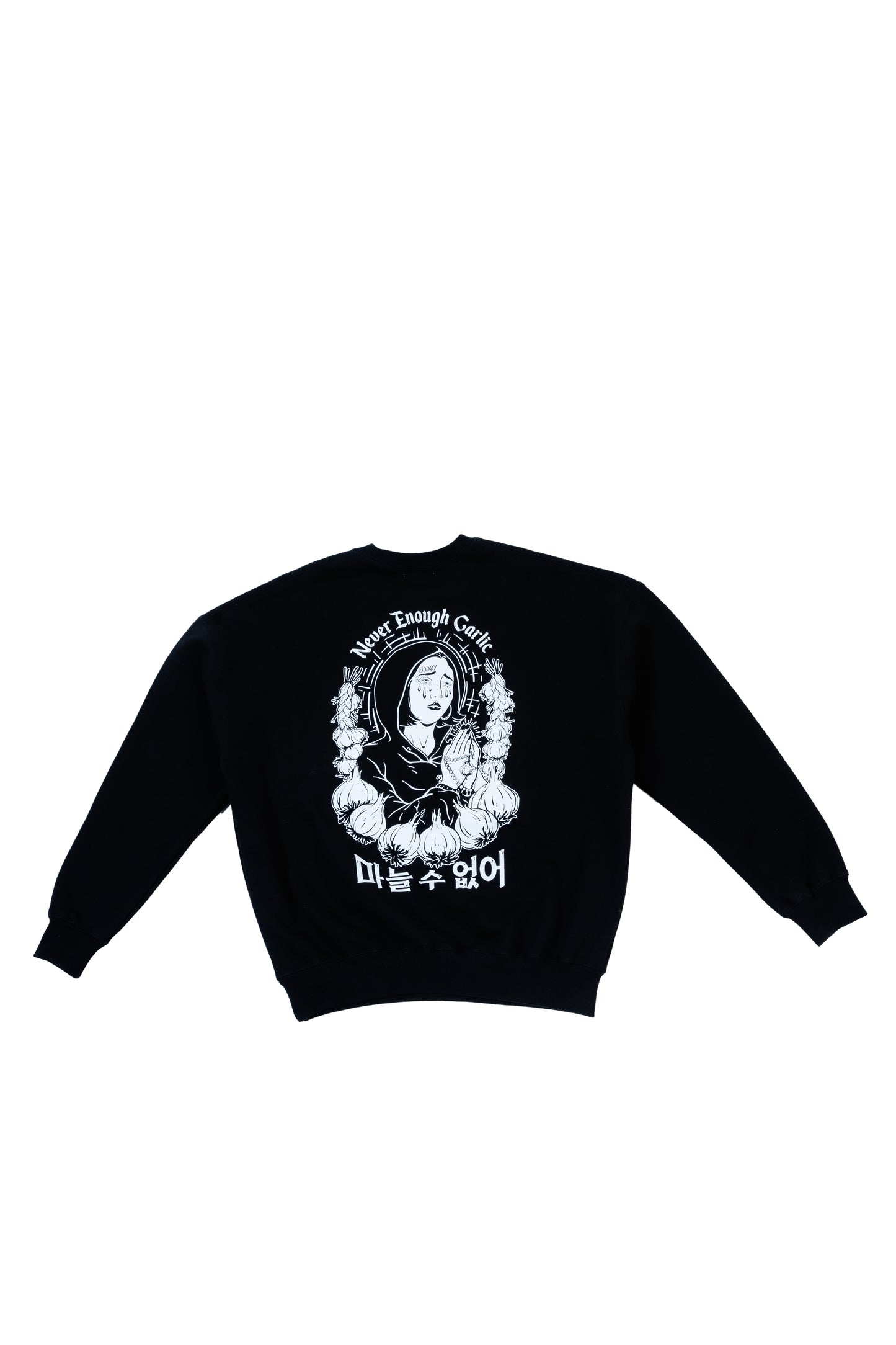 NEVER ENOUGH GARLIC SWEATSHIRT BLACK